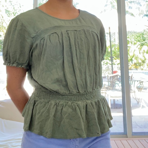 Blue Rain Sage Green Blouse - Picture 7 of 8